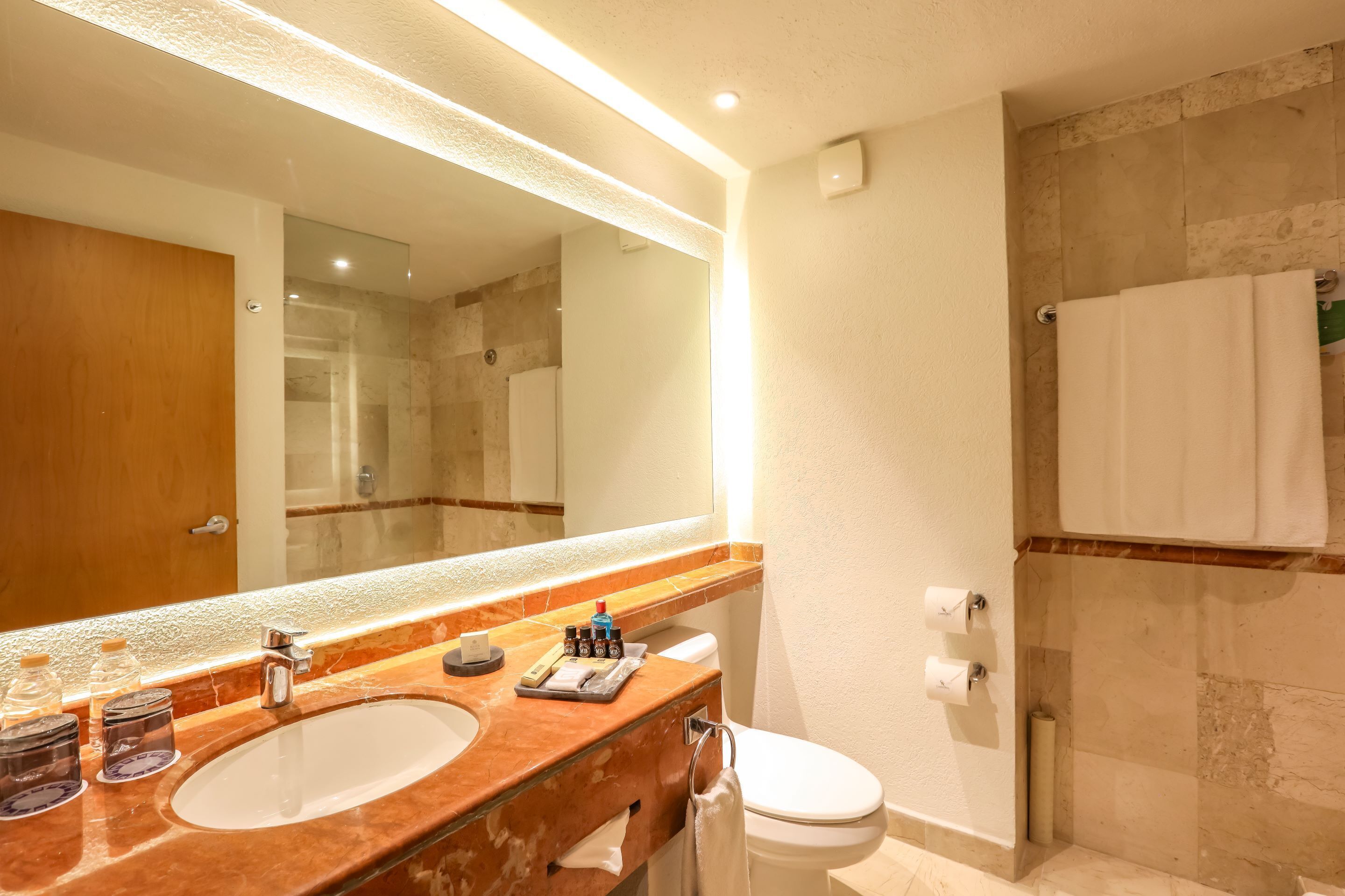 shower, rainfall showerhead, eco-friendly toiletries, hair dryer