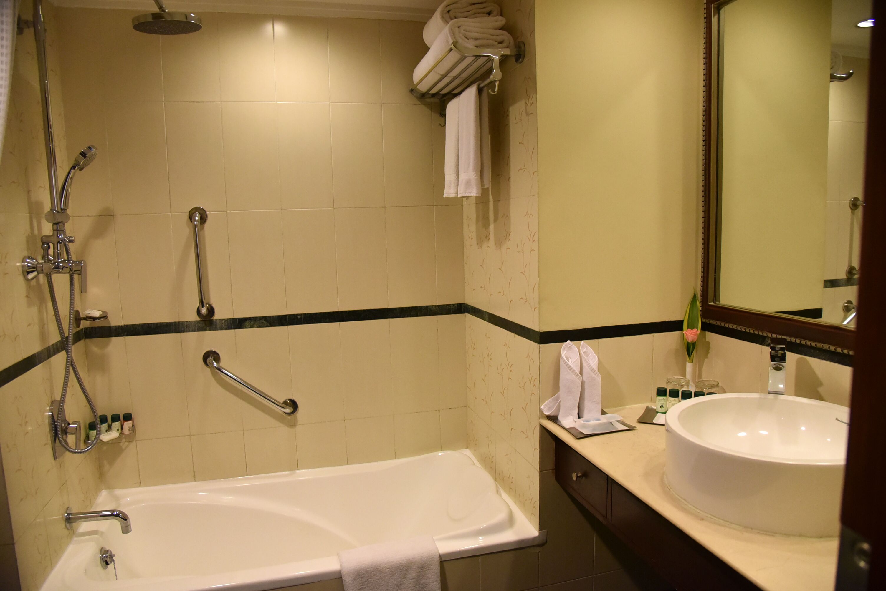 business room (business class) | bathroom | free toiletries, hair dryer, bathrobes, towels