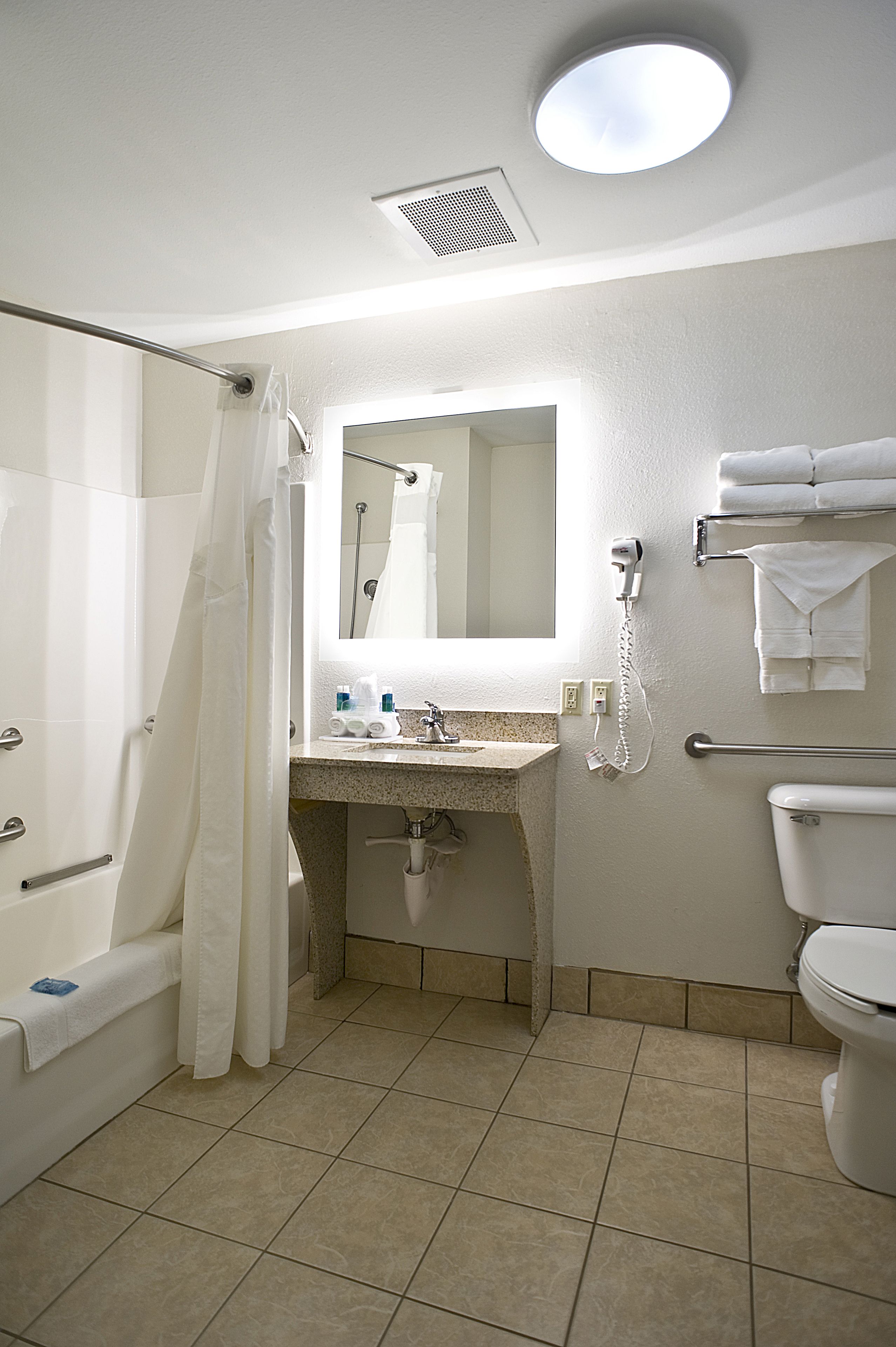 standard room, 2 queen beds, accessible (wheelchair) | bathroom | combined shower/bathtub, free toiletries, hair dryer, towels