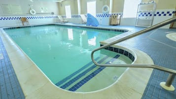 Indoor pool, open 6:30 AM to 10 PM, sun loungers