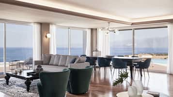 Villa de lujo, 4 habitaciones, alberca privada, vista al mar | Cocina privada | Microondas, cafetera de espresso, cafetera y tetera y tetera eléctrica