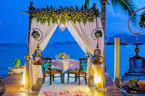 Outdoor banquet area
