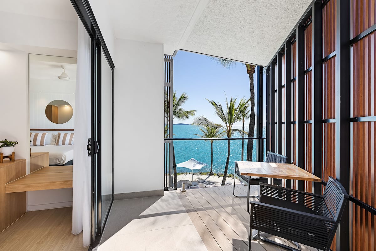 king room with balcony | 1 bedroom, premium bedding, in-room safe, iron/ironing board