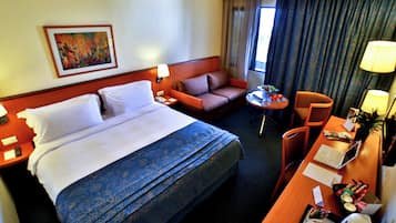Minibar, in-room safe, high-speed internet