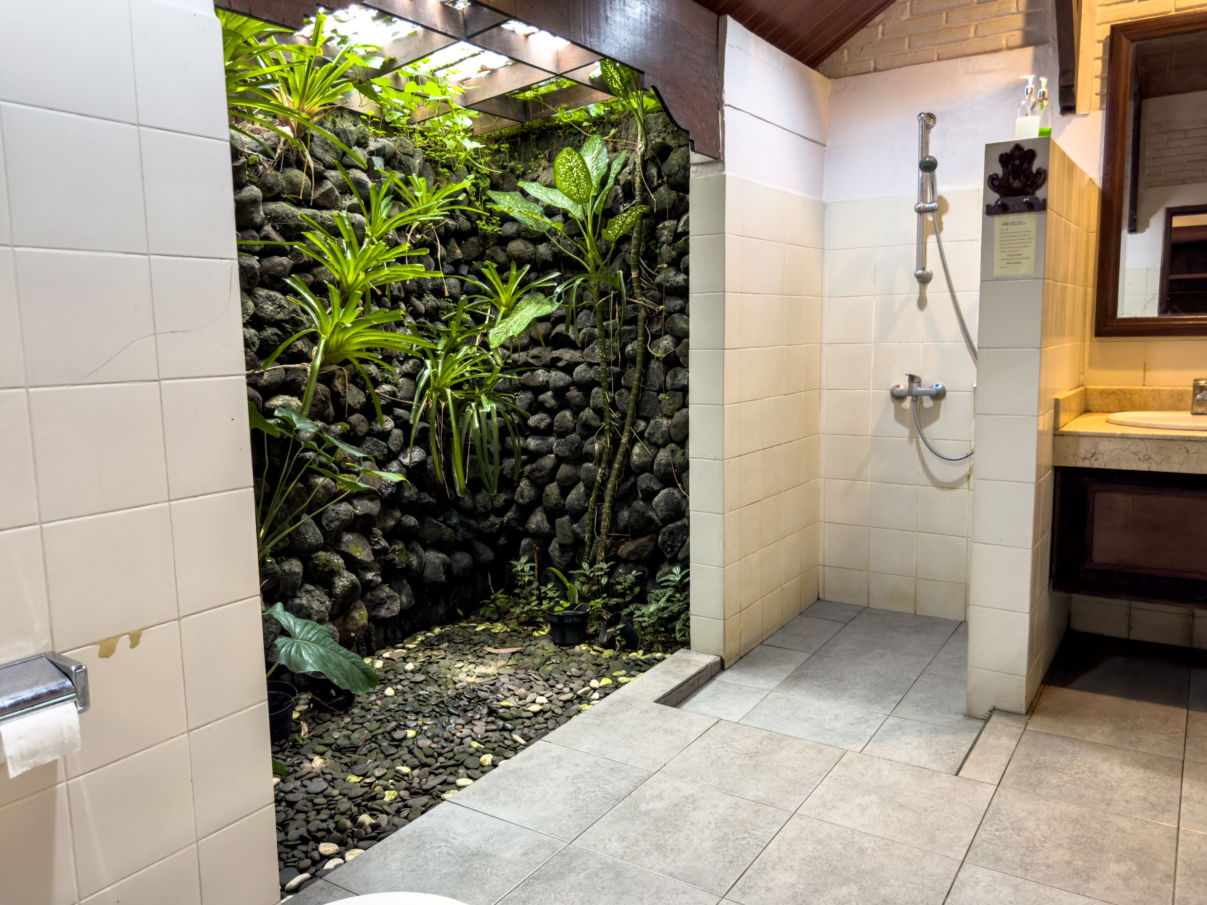 superior room | bathroom | shower, hair dryer, towels