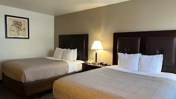 Standard Room, 2 Queen Beds, Non Smoking | Pillowtop beds, desk, laptop workspace, blackout drapes