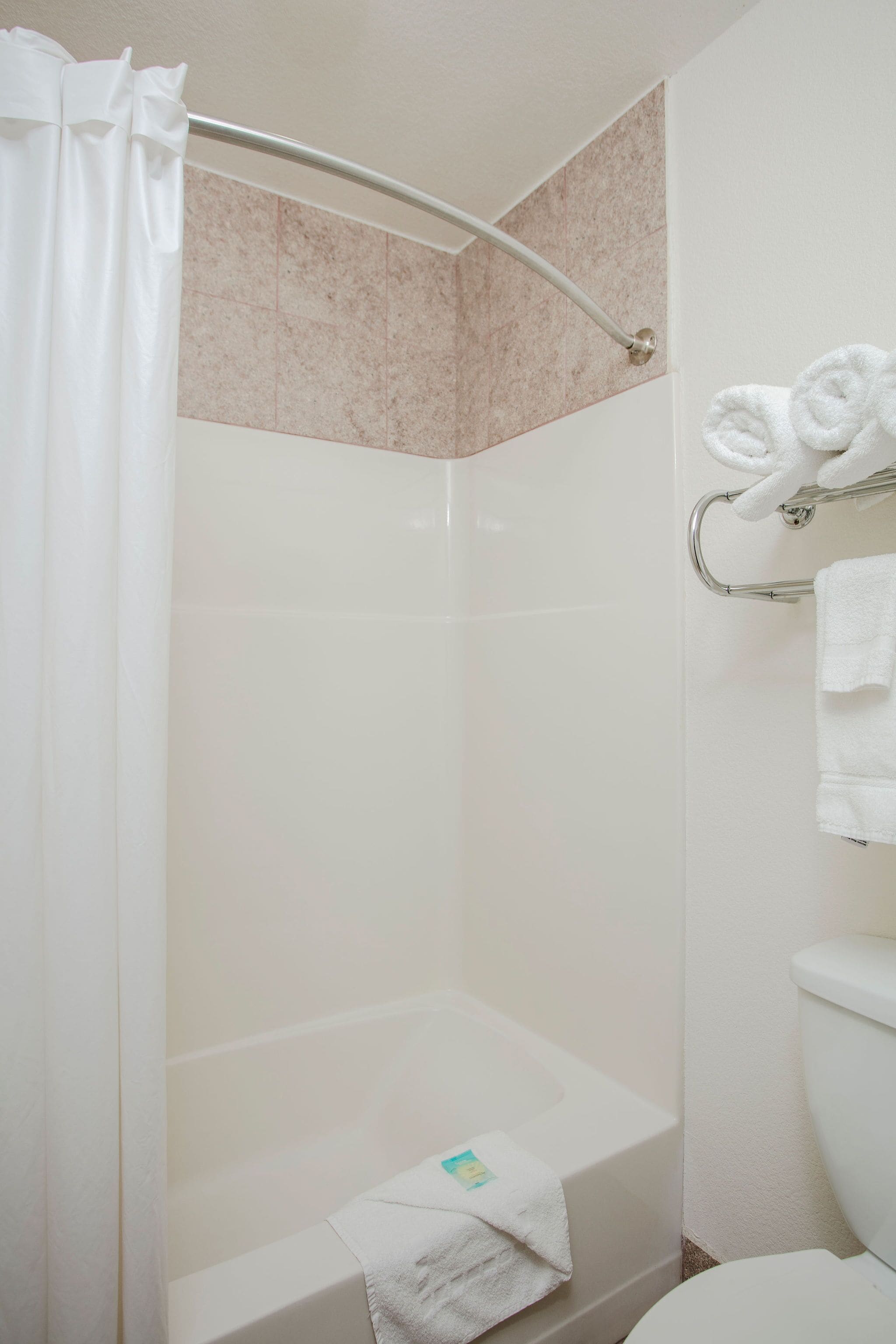 Un bagno con doccia, vasca e WC.