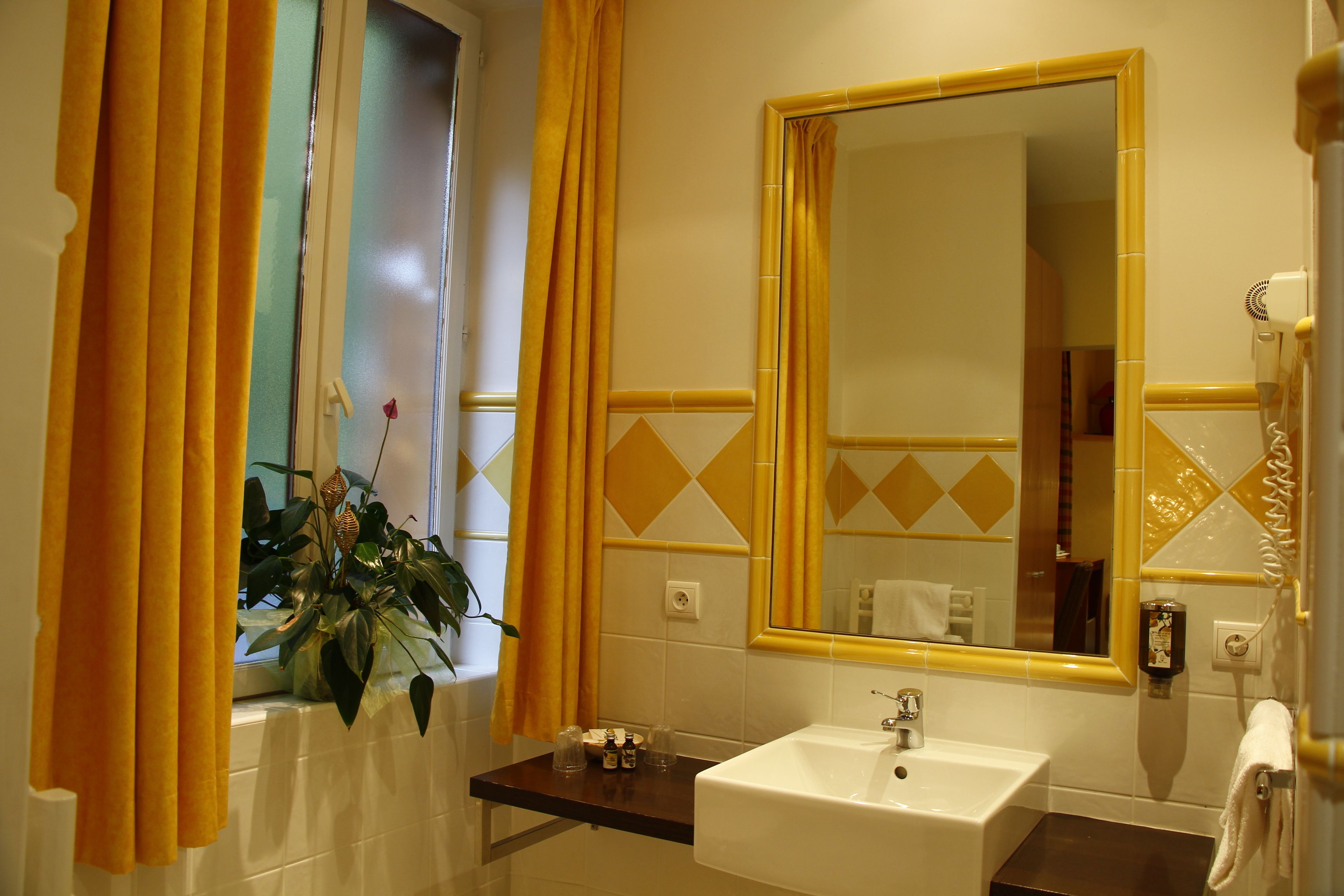 superior double room forest side | bathroom | hair dryer, towels