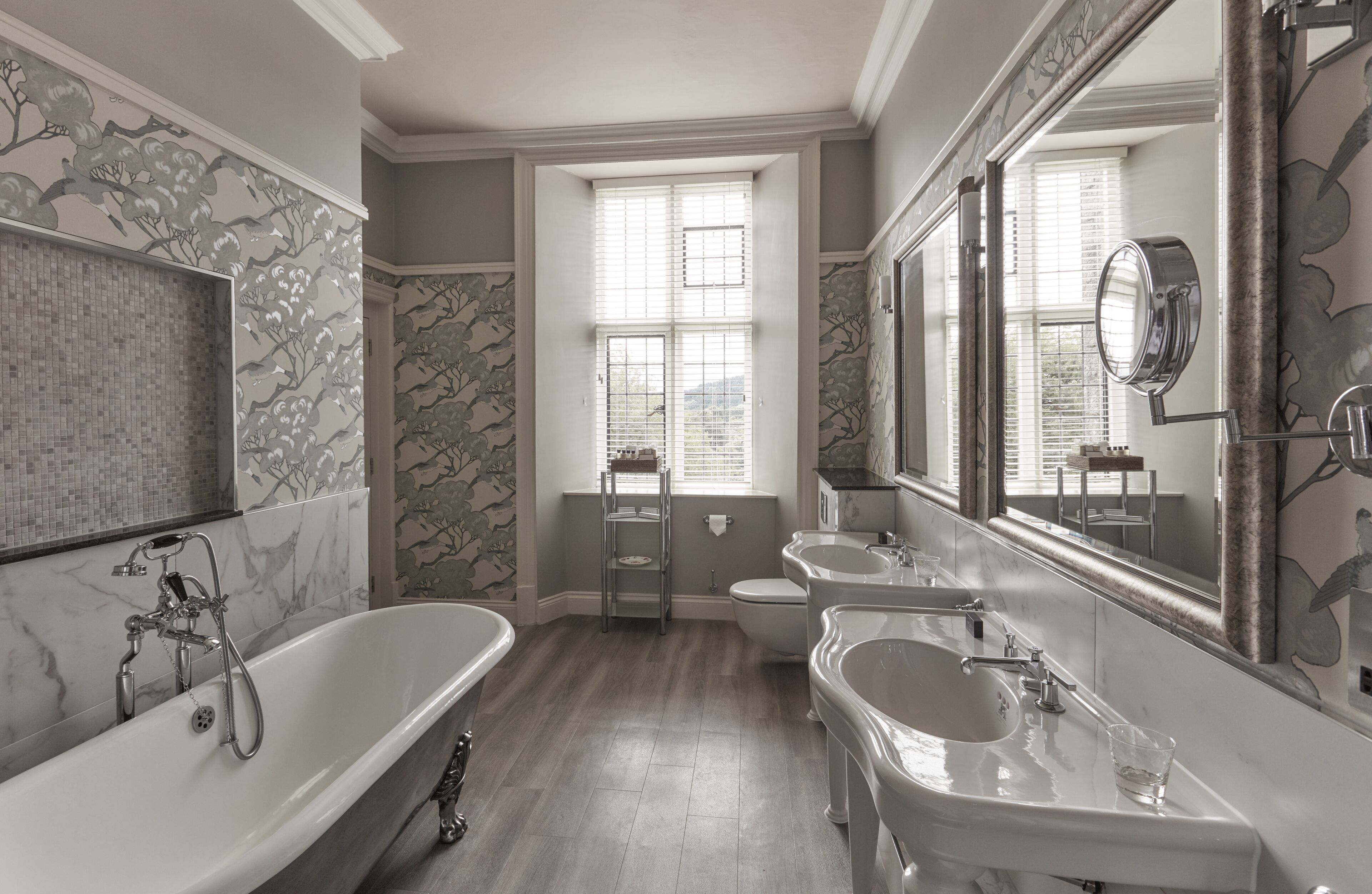 room (state) | bathroom | designer toiletries, hair dryer, bathrobes, slippers