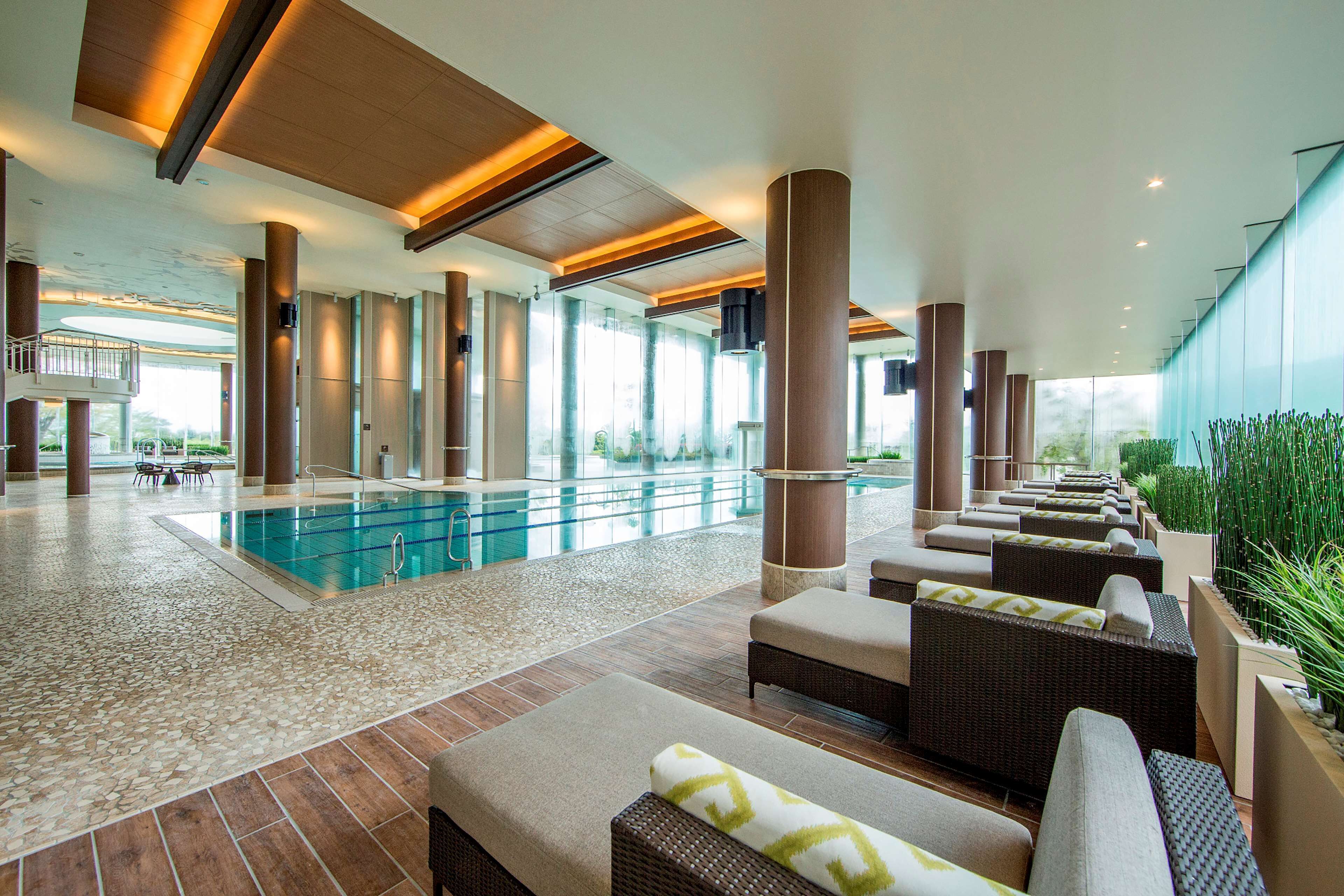 8 indoor pools, 2 outdoor pools