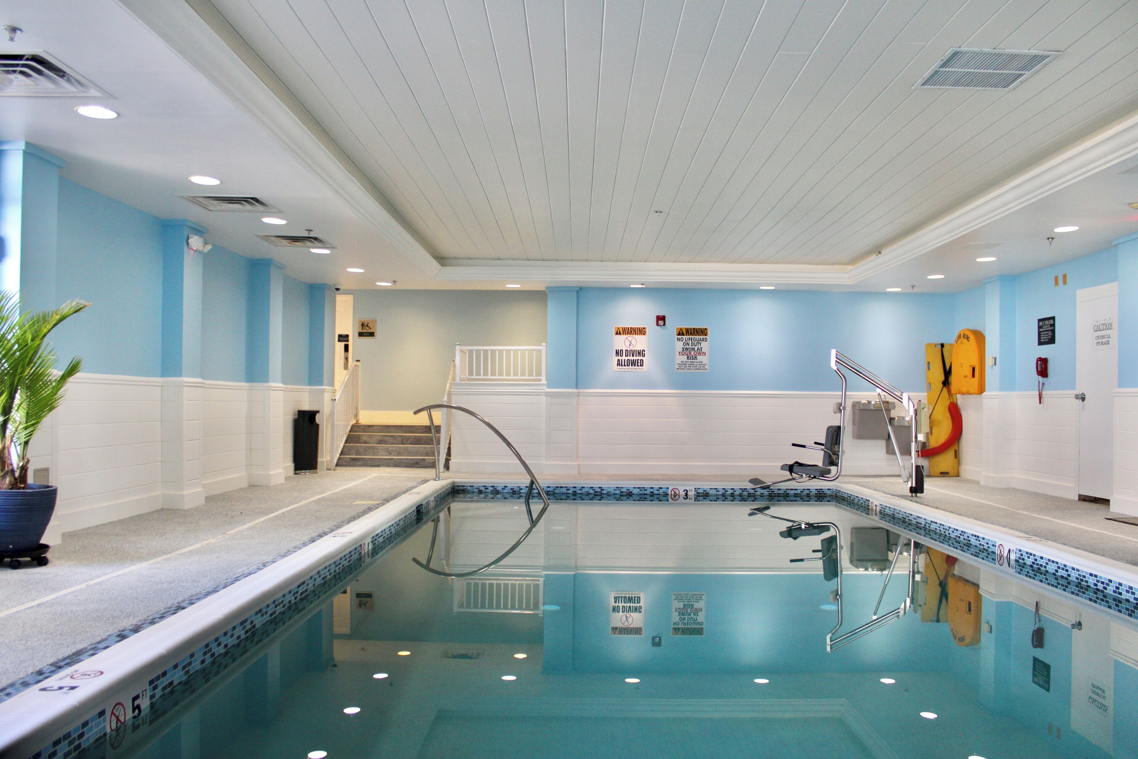 Indoor pool, seasonal outdoor pool, pool cabanas (surcharge)
