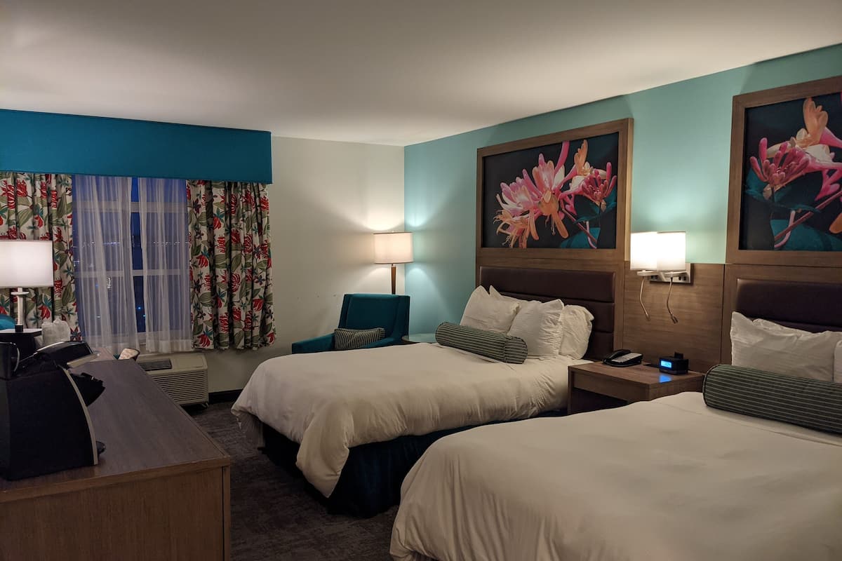 Standard Room, 2 Double Beds | In-room safe, individually furnished, desk, laptop workspace