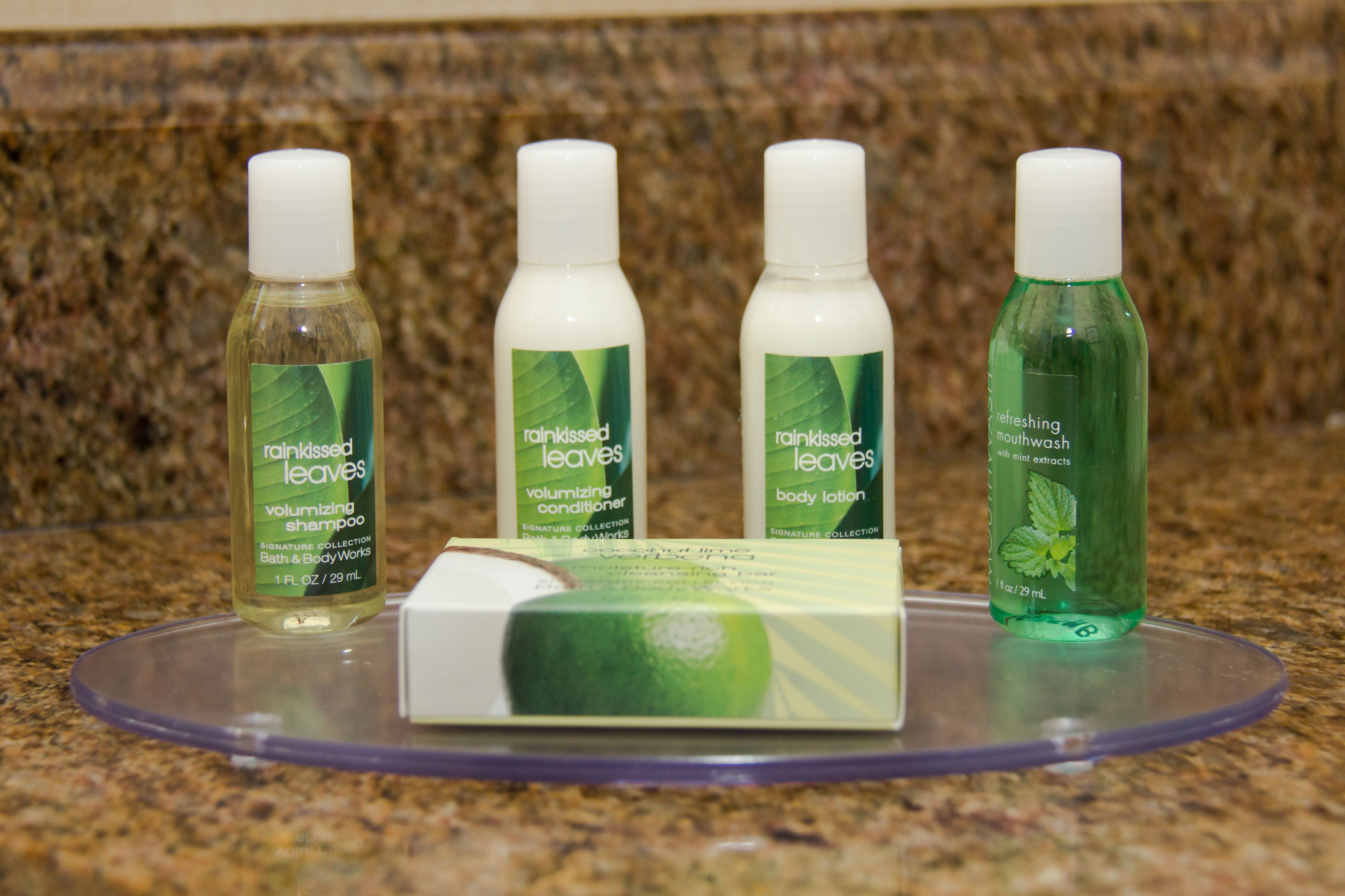 free toiletries, hair dryer, towels