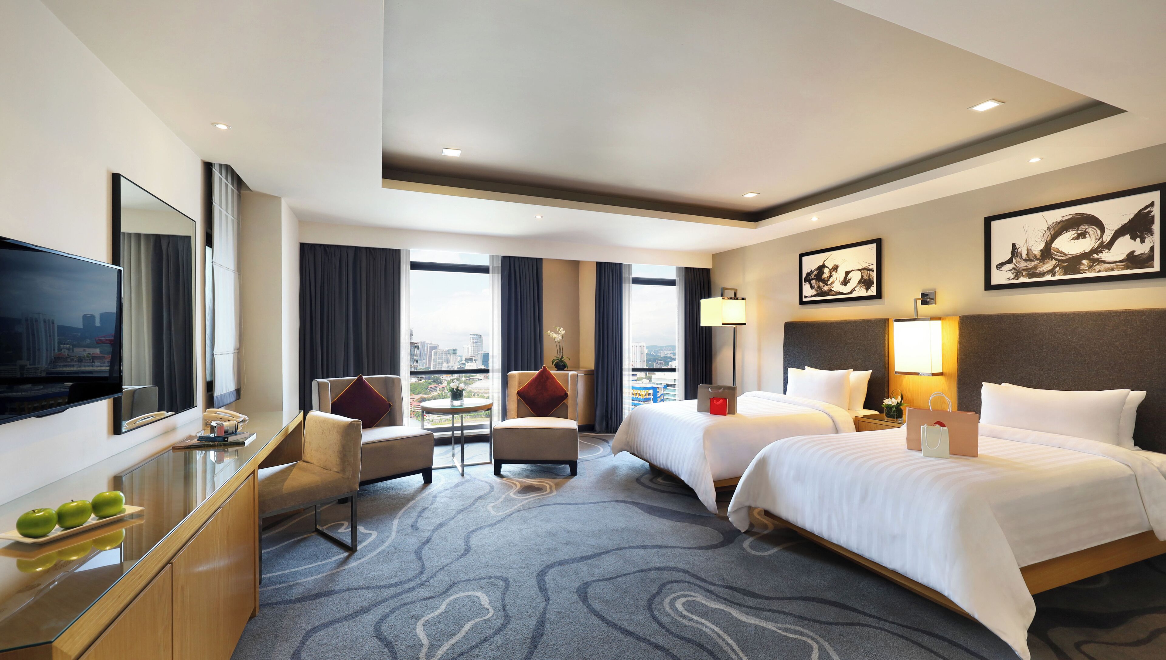 Minibar, in-room safe, desk, blackout curtains
