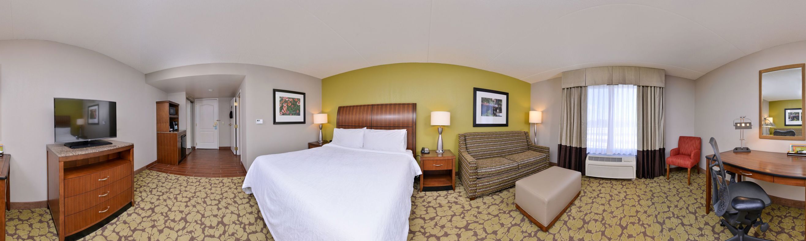 Down comforters, Select Comfort beds, in-room safe, desk