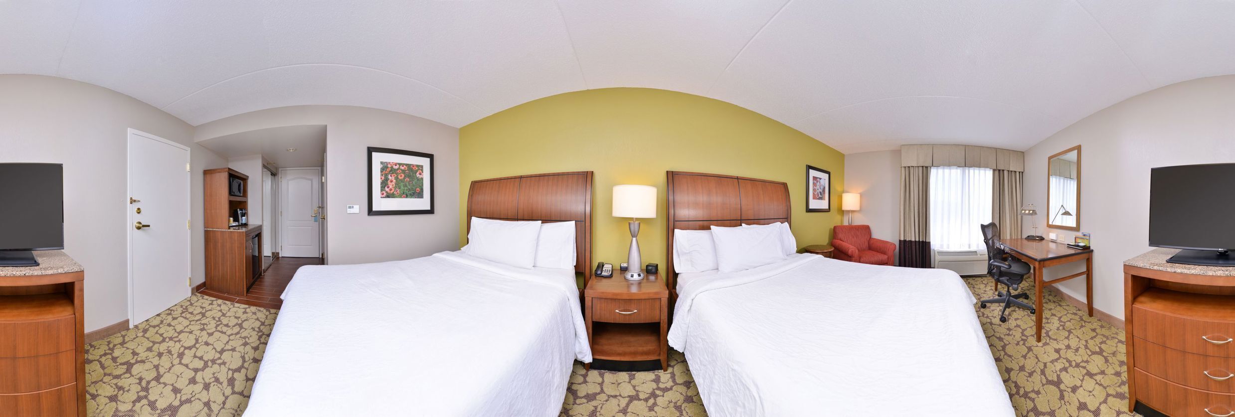 Down comforters, Select Comfort beds, in-room safe, desk