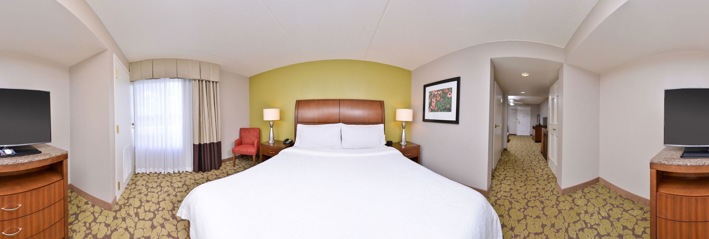 Down comforters, Select Comfort beds, in-room safe, desk