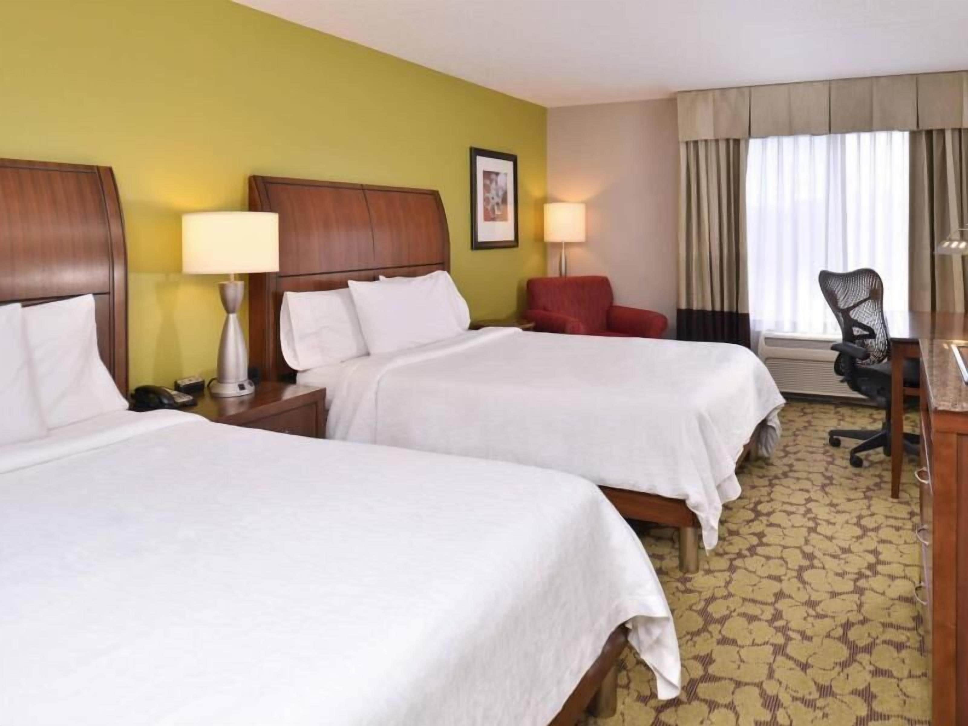 Down comforters, Select Comfort beds, in-room safe, desk