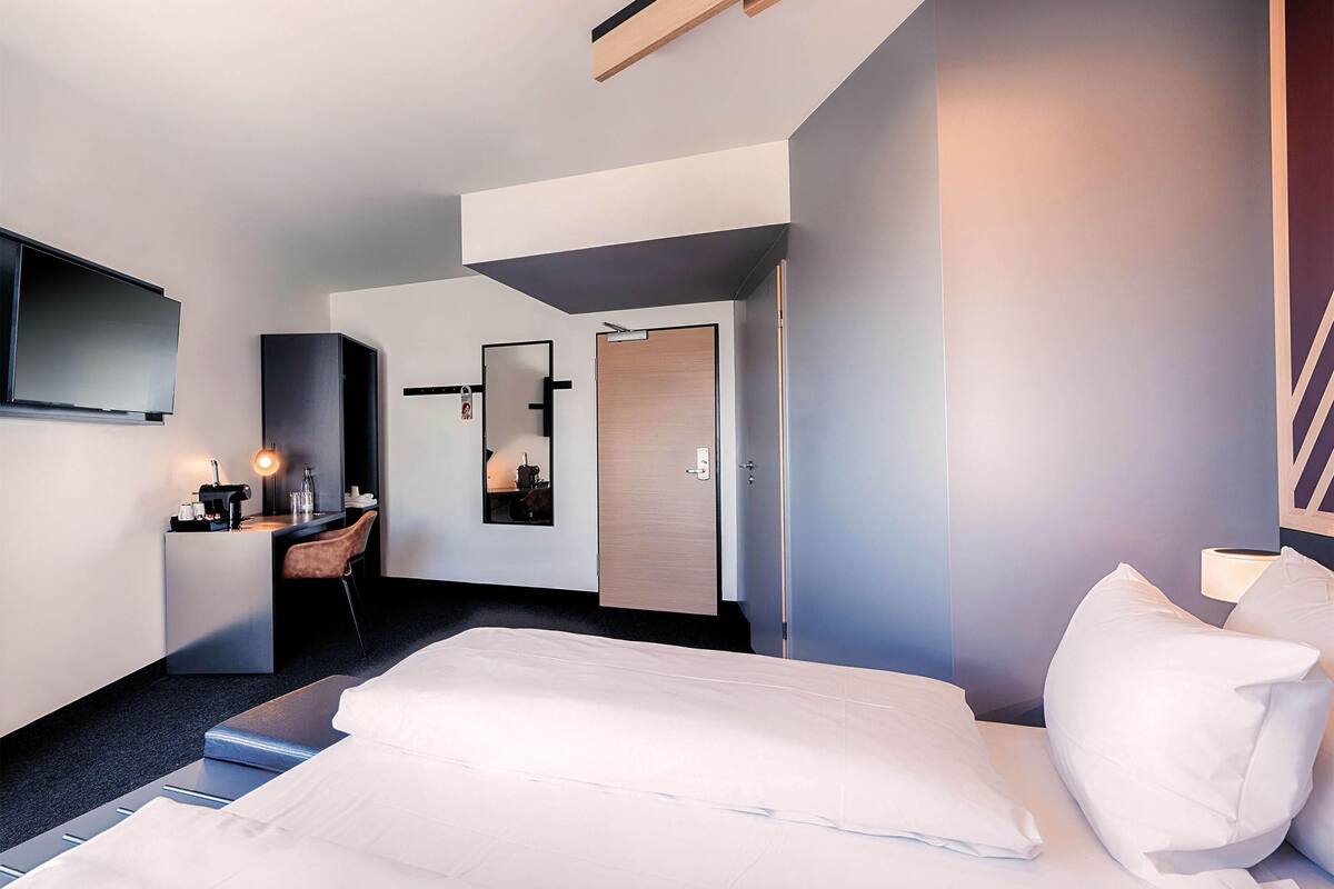 premium double room | desk, blackout curtains, soundproofing, free wifi