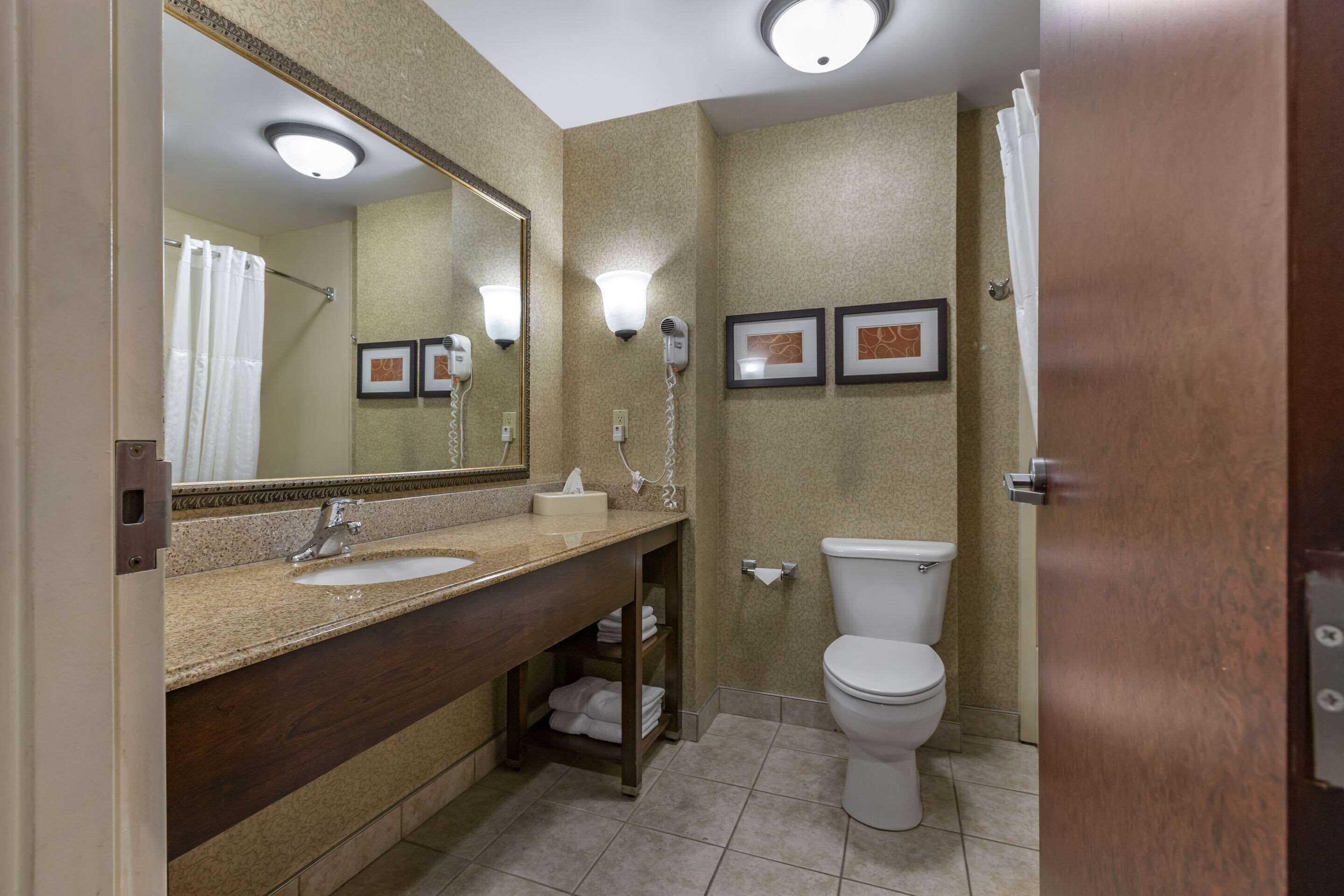 room, 2 queen beds, accessible, non smoking | bathroom | combined shower/bathtub, hair dryer, towels