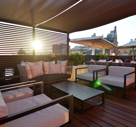 Terraza o patio. Hotel Jazz