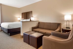 Premium bedding, pillowtop beds, desk, laptop workspace