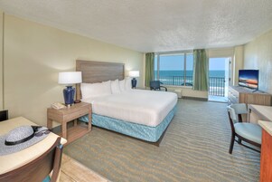 Oceanfront King Studio | Pillowtop beds, in-room safe, laptop workspace, iron/ironing board