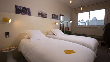 Arty Twin | Individually decorated, individually furnished, desk, laptop workspace