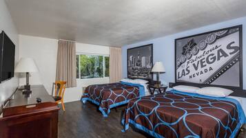 Desk, blackout drapes, iron/ironing board, free WiFi