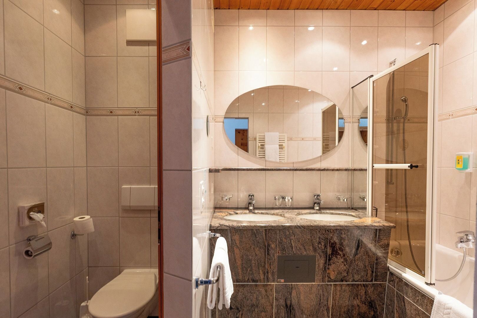 economy double room | bathroom | hair dryer, towels