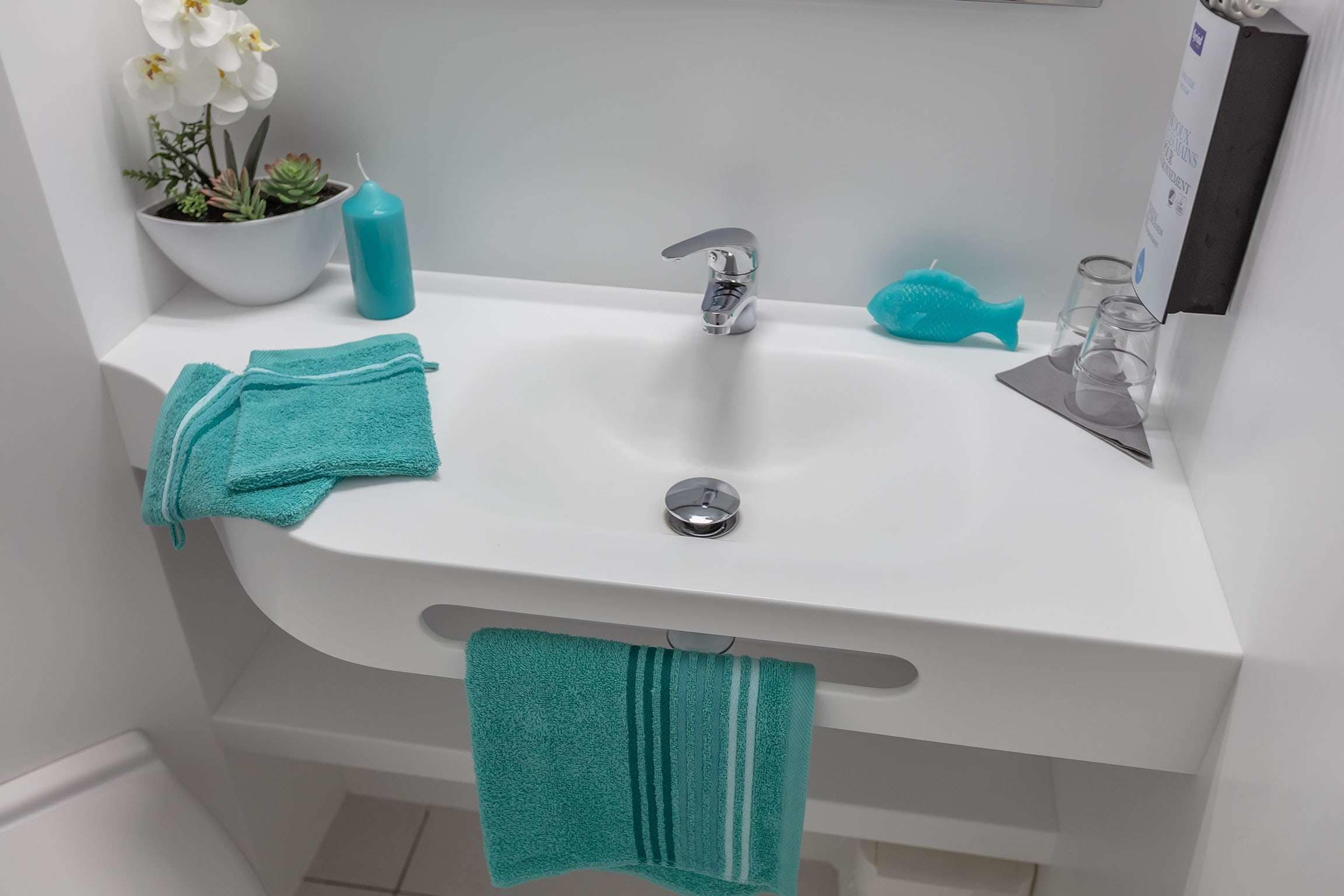 shower, eco-friendly toiletries, hair dryer, towels