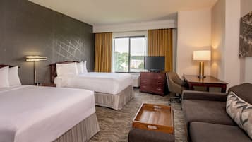 Studio Suite, 2 Double Beds | Premium bedding, desk, laptop workspace, blackout drapes