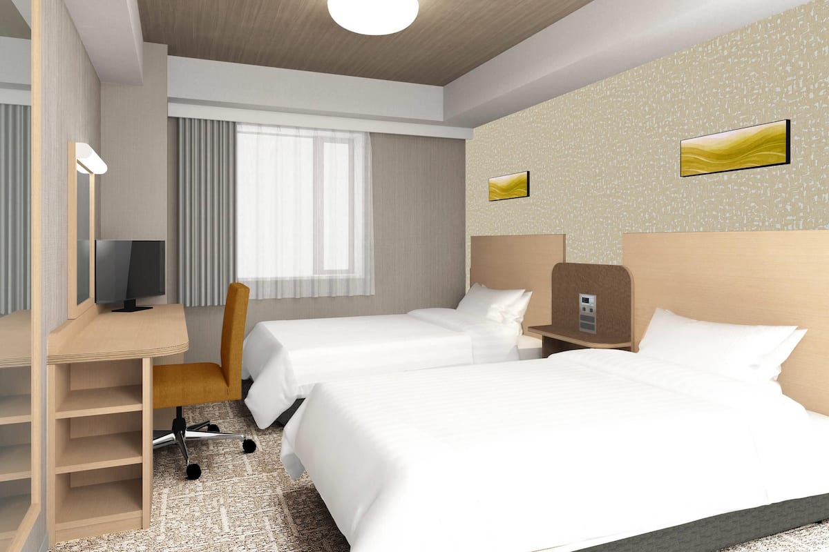 Standard Twin Room, 2 Twin Beds, Non Smoking | Premium bedding, desk, blackout drapes, iron/ironing board