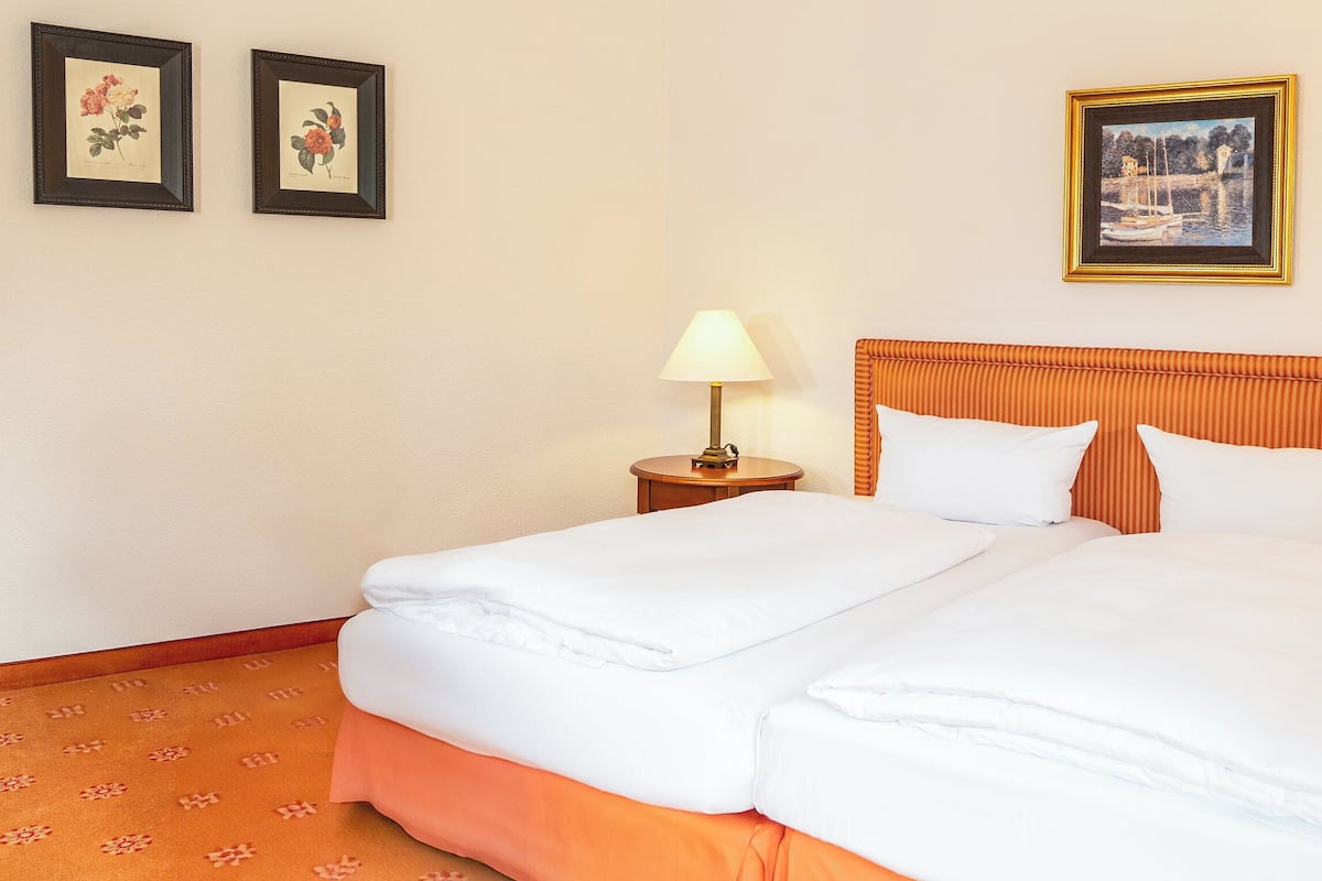 Standard Room | Peralatan tempat tidur hipoalergenik, peti besi dalam bilik, meja