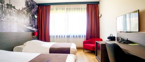 In-room safe, desk, iron/ironing board, free cribs/infant beds