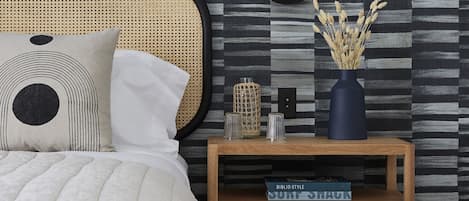 Egyptian cotton sheets, premium bedding, down duvets, minibar