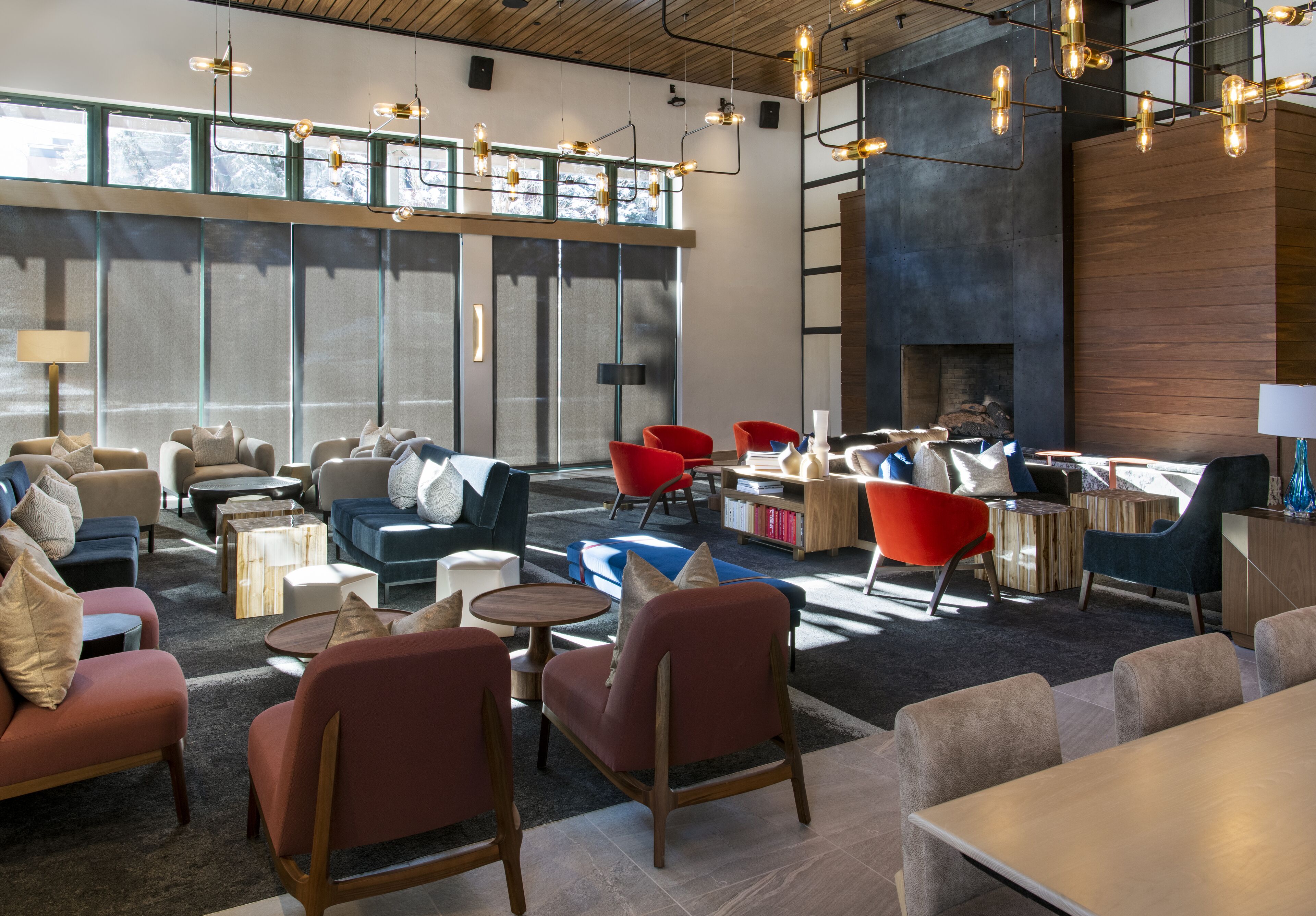 dinner served, pool views