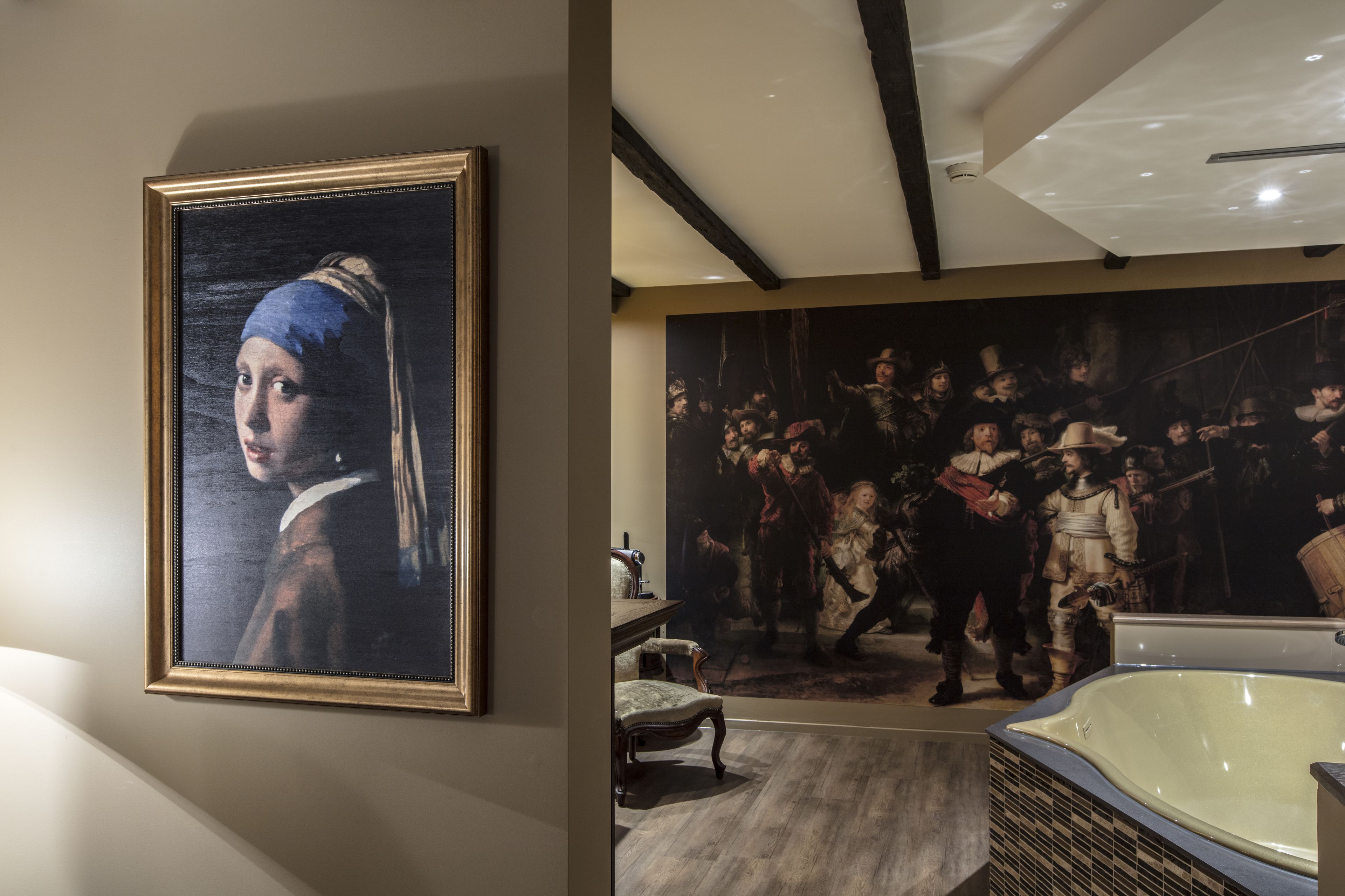 old dutch masters suite | bathroom | separate bathtub and shower, free toiletries, hair dryer, towels