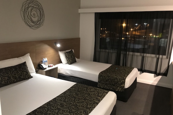 1 bedroom, desk, iron/ironing board, travel cot