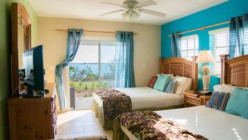 Deluxe Double Room, 2 Queen Beds, Beach View | 1 bedroom, Egyptian cotton sheets, premium bedding