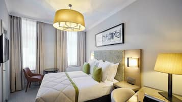 Hypo-allergenic bedding, down comforters, pillowtop beds, minibar