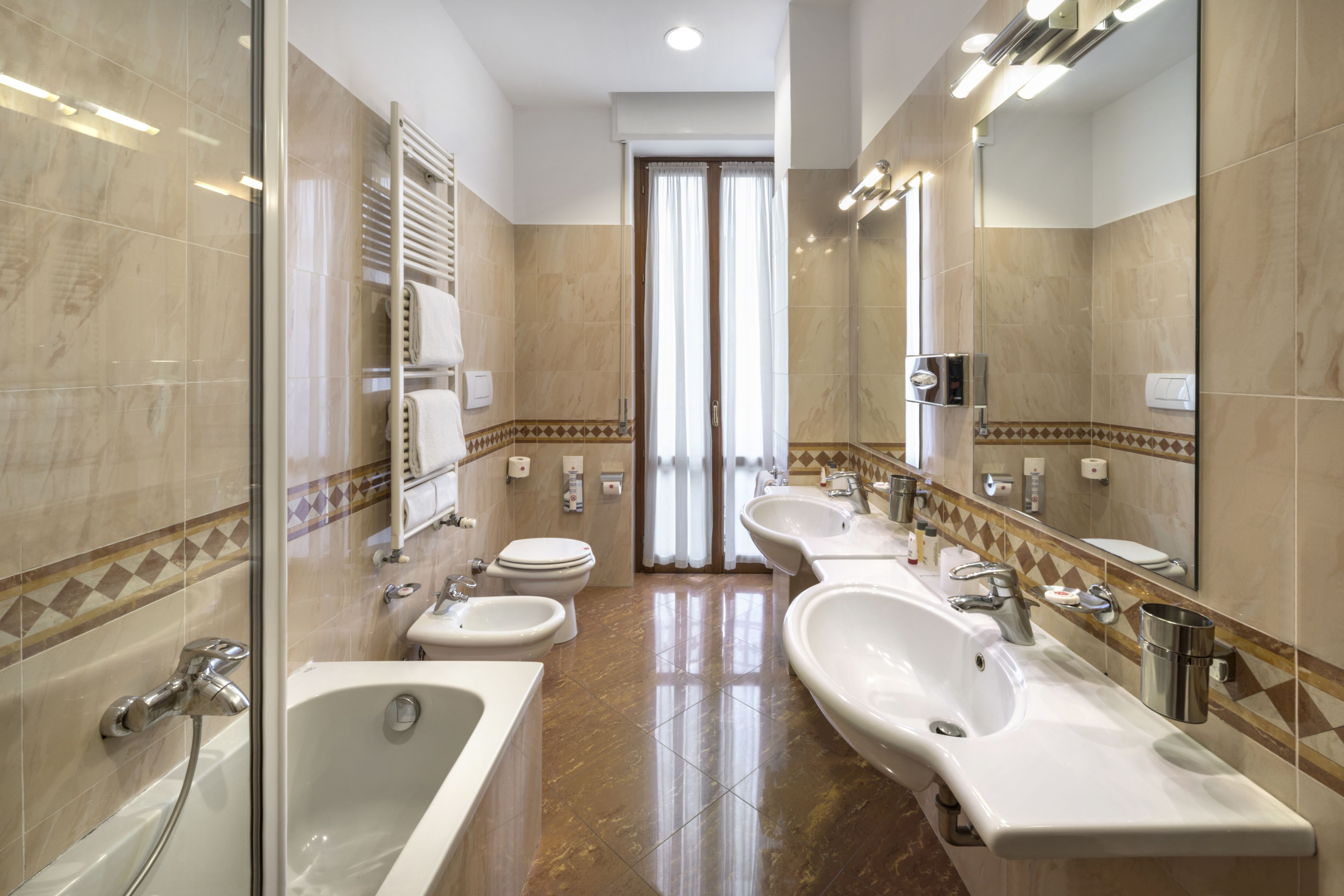 superior double or twin room | bathroom | free toiletries, hair dryer, slippers, bidet