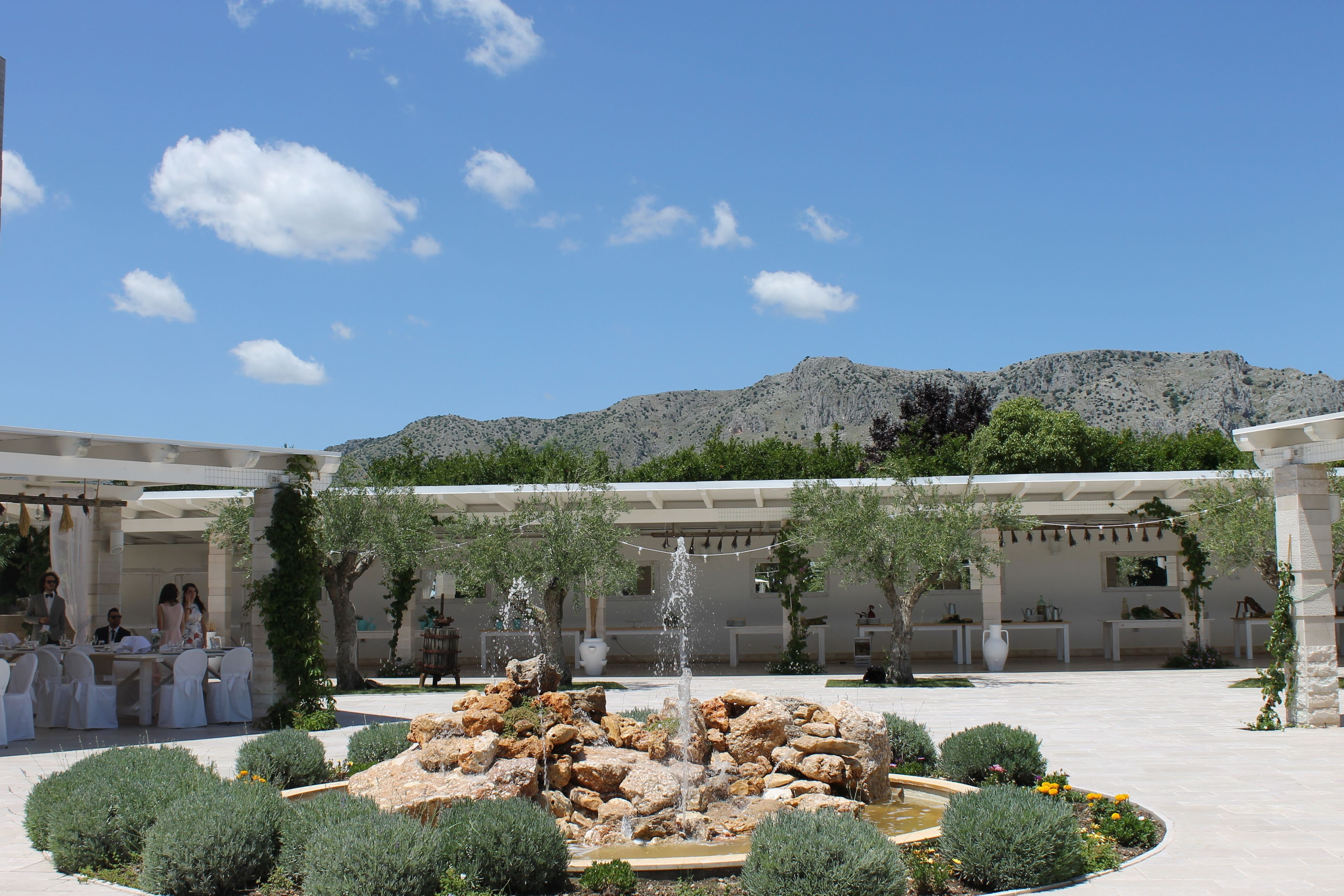 outdoor banquet area