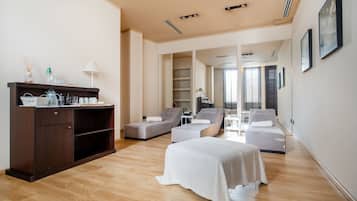 Outdoor treatment areas, body treatments, hot stone massages