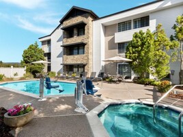 Outdoor pool, open 9:00 AM to 10:00 PM, pool umbrellas, sun loungers