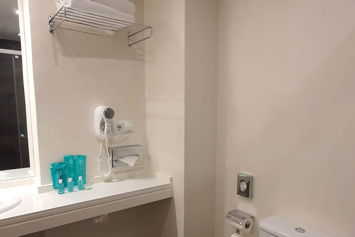 Free toiletries, hair dryer, towels