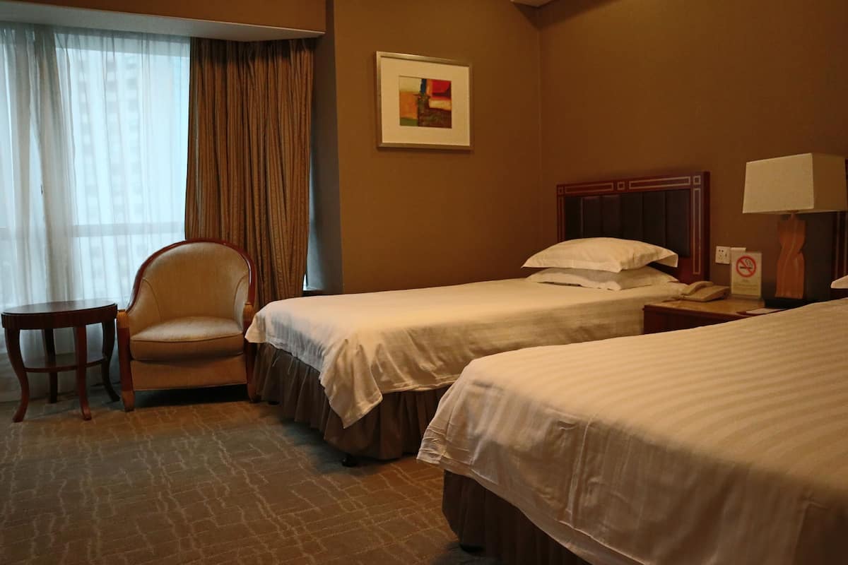 Down duvets, minibar, in-room safe, desk