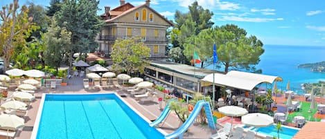 حمّام سباحة خارجي موسمي، مظلات على حمّام السباحة