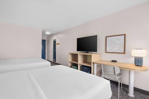 Premium bedding, desk, blackout curtains, iron/ironing board