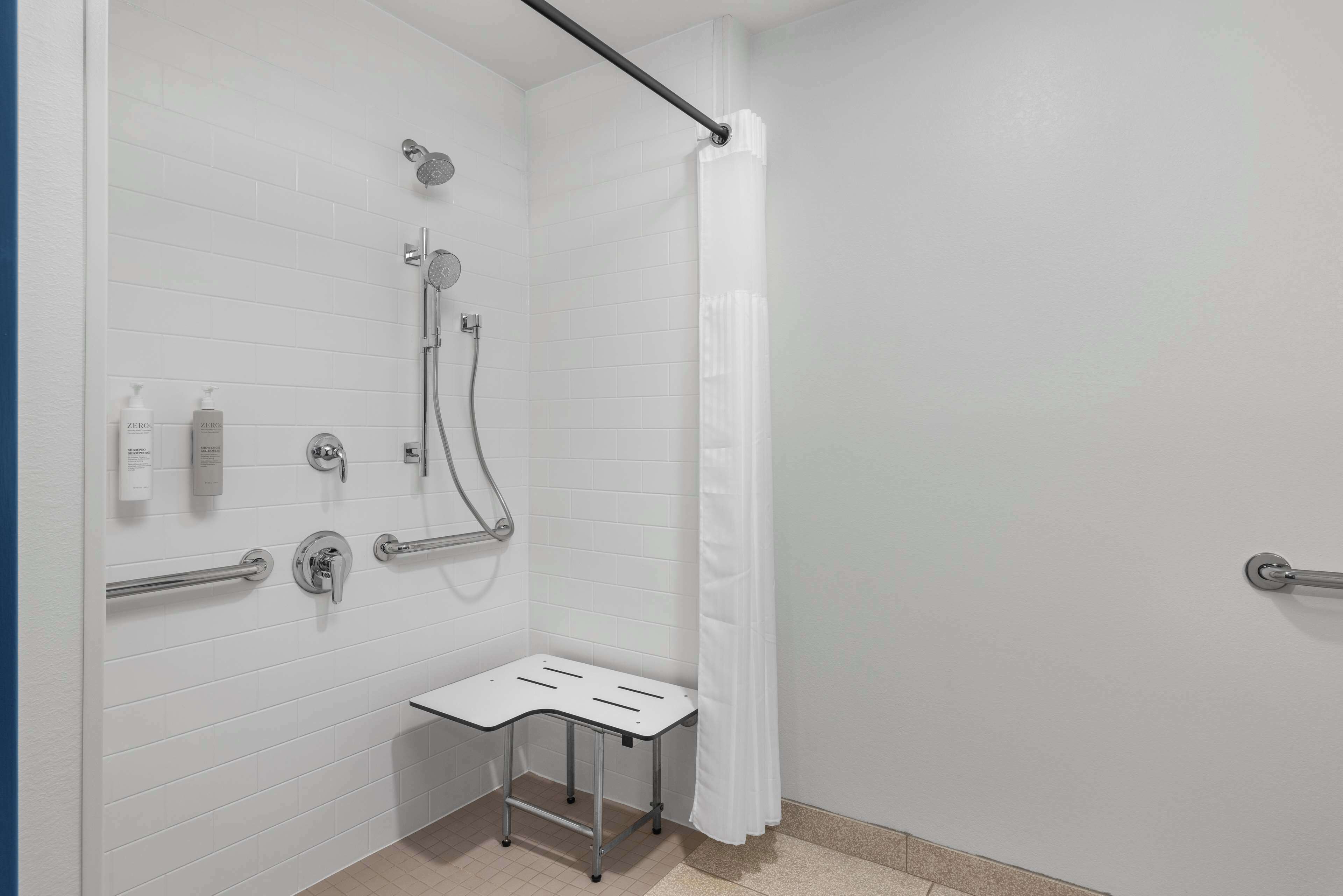 room, 1 king bed, accessible (roll-in shower) | bathroom shower